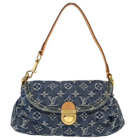 Louis Vuitton Blue Monogram Denim Mini Pleaty Handbag - Picture 1 of 11
